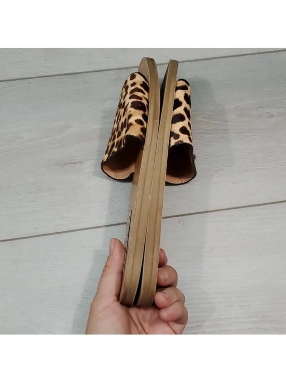 Steve Madden Women Island Animal print  Calf Hair Upper Sandals Flats shoes 6M
